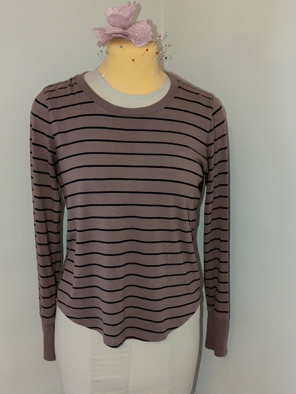 Women’s Striped Long-Sleeve Tee - Brown